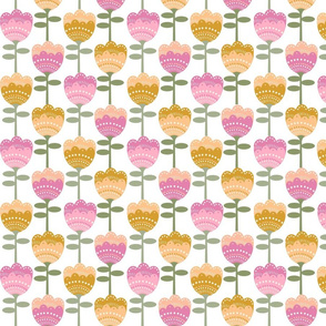 MED -  70s flower fabric - flower fabric, 70s fabric, retro floral, retro wallpaper, 70s wallpaper, - pink and yellow
