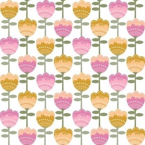 SMALL -  70s flower fabric - flower fabric, 70s fabric, retro floral, retro wallpaper, 70s wallpaper, - pink and yellow