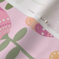 LARGE -  70s flower fabric - flower fabric, 70s fabric, retro floral, retro wallpaper, 70s wallpaper, - pastel pink