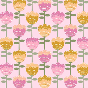 LARGE -  70s flower fabric - flower fabric, 70s fabric, retro floral, retro wallpaper, 70s wallpaper, - pastel pink