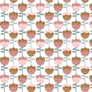 MED -  70s flower fabric - flower fabric, 70s fabric, retro floral, retro wallpaper, 70s wallpaper, - pink