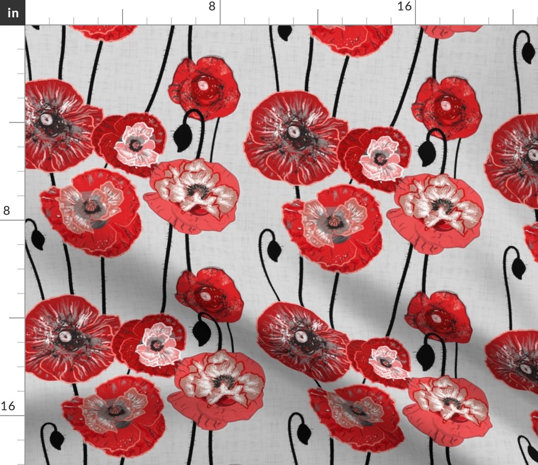 Painterly Colored Poppies