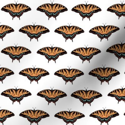 swallowtail butterfly fabric - butterflies fabric, butterfly design, swallowtail butterflies, lepidoptery fabric - white