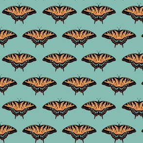 swallowtail butterfly fabric - butterflies fabric, butterfly design, swallowtail butterflies, lepidoptery fabric - mint