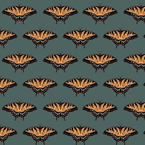 swallowtail butterfly fabric - butterflies fabric, butterfly design, swallowtail butterflies, lepidoptery fabric - dark grey
