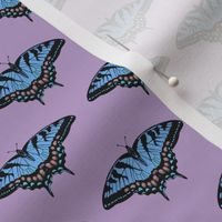 swallowtail butterfly fabric - butterflies fabric, butterfly design, swallowtail butterflies, lepidoptery fabric - purple and blue