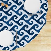 6" halftone spiral waves in classic blue