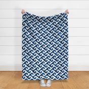 6" halftone spiral waves in classic blue