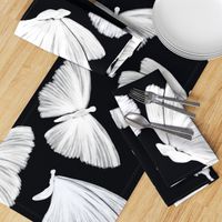 Painterly Butterflies, Black and White