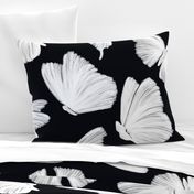 Painterly Butterflies, Black and White