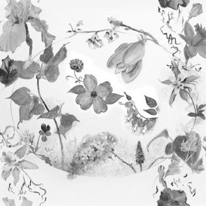 10x7-Inch Repeat of Blossoms from a Moonlit Garden