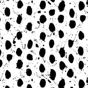 Painterly Splatter Dots-black on white