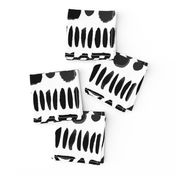 Black and White Geometric Shapes Doodle Stripes