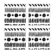 Black and White Geometric Shapes Doodle Stripes