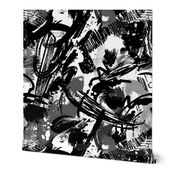 Black + White Abstract Painting