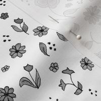 Black and White Painterly Watercolor Floral