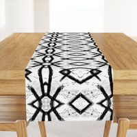 Tribal Tapa Bark Cloth- black & white