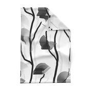 Modern Vine Simple -- Black White Slate Grey Minimalist Design -- Large Scale -- 21.05in x 42.11in repeat -- 228dpi (66% of Full Scale)