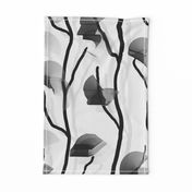 Modern Vine Simple -- Black White Slate Grey Minimalist Design -- Large Scale -- 21.05in x 42.11in repeat -- 228dpi (66% of Full Scale)