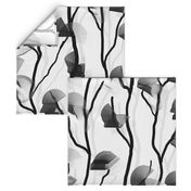 Modern Vine Simple -- Black White Slate Grey Minimalist Design -- Large Scale -- 21.05in x 42.11in repeat -- 228dpi (66% of Full Scale)