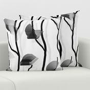 Modern Vine Simple -- Black White Slate Grey Minimalist Design -- Large Scale -- 21.05in x 42.11in repeat -- 228dpi (66% of Full Scale)