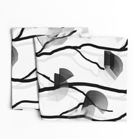 Modern Vine Simple -- Black White Slate Grey Minimalist Design -- Large Scale -- 21.05in x 42.11in repeat -- 228dpi (66% of Full Scale)