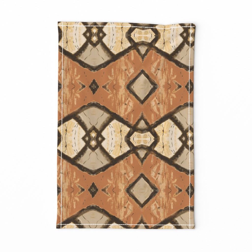 Tribal Tapa Bark cloth-tan horizontal