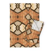 Tribal Tapa Bark cloth-tan horizontal