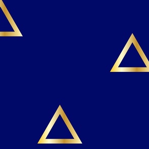 Pop Stripe Co-ordinates Triangles Navy and Gold - large scale