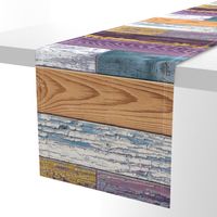 Reclaimed Boat Wood Random Tiles Purple Yellow Blue White Rust Orange L H