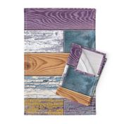 Reclaimed Boat Wood Random Tiles Purple Yellow Blue White Rust Orange L H