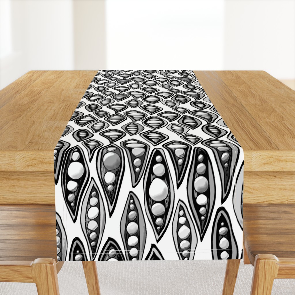 black and white pea pods | large