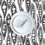 black and white pea pods | large