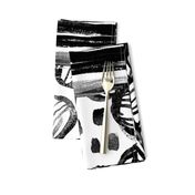 Black and White Floral with Stripes and Dots