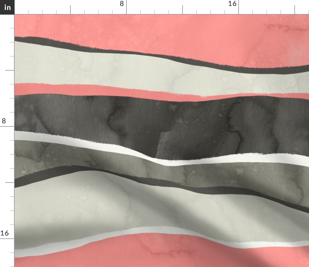 Landscape Pink and Gray Stripes / Large Scale