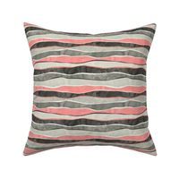 Landscape Pink and Gray Stripes / Small Scale