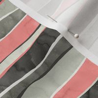 Landscape Pink and Gray Stripes / Small Scale