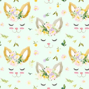 Bunnies and Spring Florals // Hint of Green