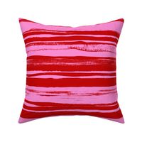 Bold Cherry Red and Pink Textured Stripes
