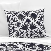 Black and white painted florals