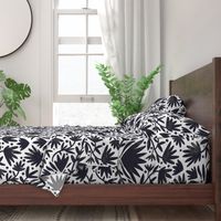 Black and white painted florals