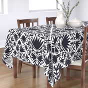 Black and white painted florals