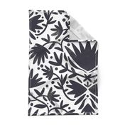 Black and white painted florals