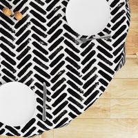 Painterly Herringbone // Black & White