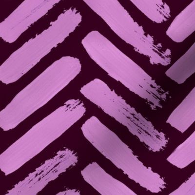 Painterly Herringbone // Blackcurrant