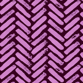 Painterly Herringbone // Blackcurrant