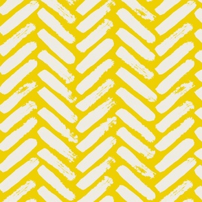 Painterly Herringbone // Sunshine Yellow