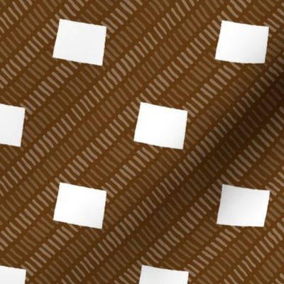 Wyoming State Shape Pattern Brown and White Stripes