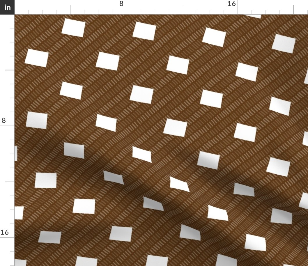 Wyoming State Shape Pattern Brown and White Stripes