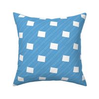 Wyoming State Shape Pattern Light Blue and White Stripes